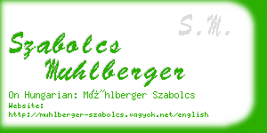 szabolcs muhlberger business card